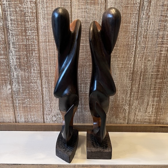 Modernist abstract Nigerian Hand carved Wood Carvings Vintage - Picture 5 of 6